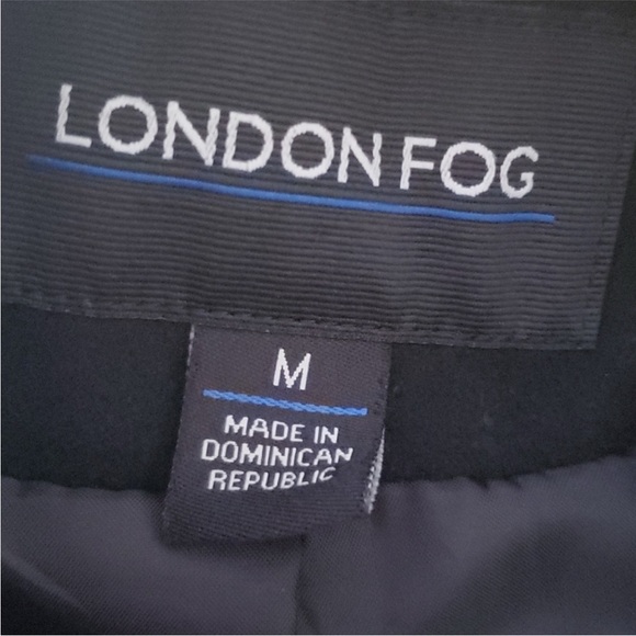 LONDON FOG Black Wool Blend Trench Coat with Hood Size M - Picture 7 of 8